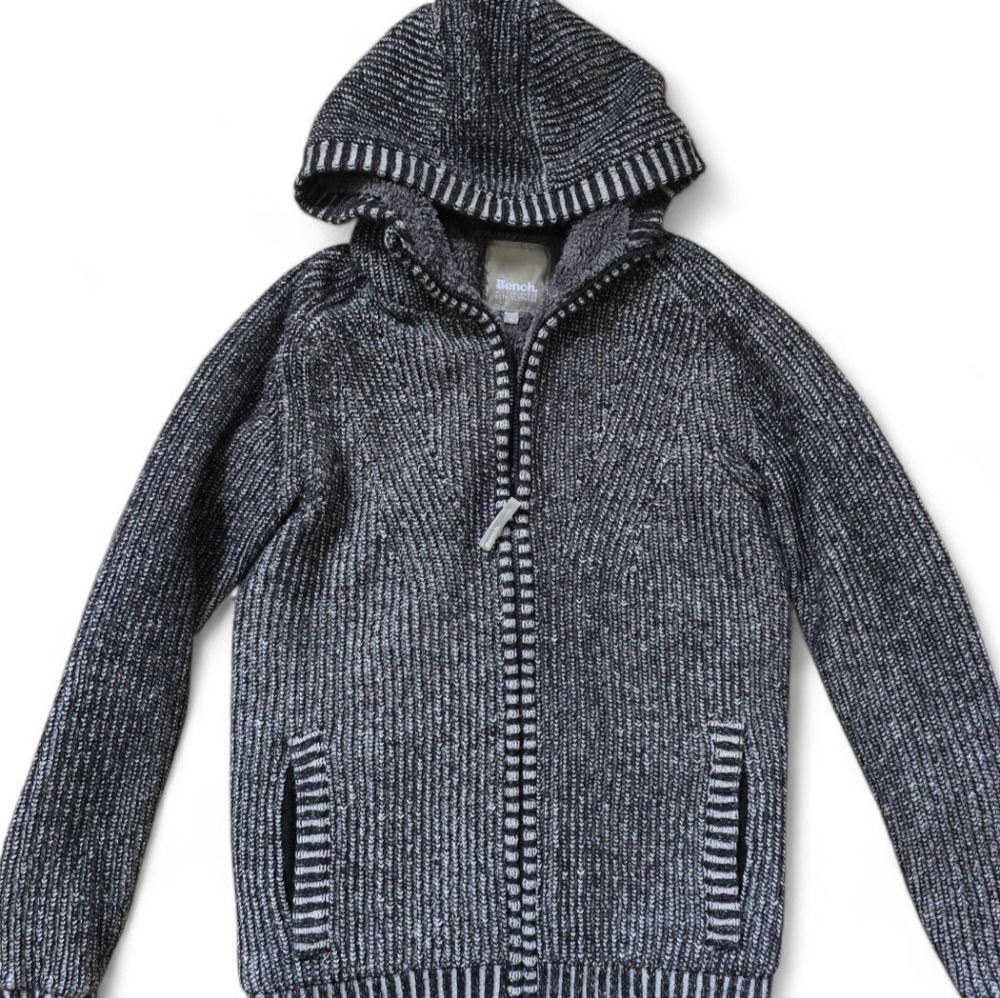 Bench Dark Gray and Light Gray Zip-Up Sweater